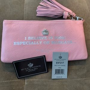 My Flat in London Pink Leather Clutch